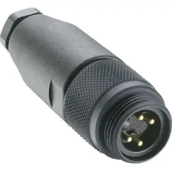 Plug, 7/8", 4 pole, screw connection, coupling nut, straight, 11589