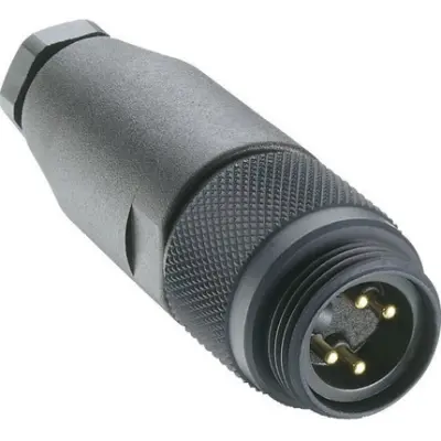 Plug, 7/8", 4 pole, screw connection, coupling nut, straight, 11589 - 1