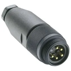 Plug, 7/8", 5 pole, screw connection, coupling nut, straight, 11592