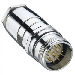 Plug, M23, 19 pole, solder connection, straight, 84634