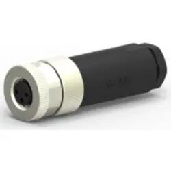 Jack, M8, 3 pole, screw connection, screw locking, straight, T4010008031-000