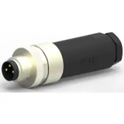 Plug, M8, 3 pole, screw connection, screw locking, straight, T4011008031-000