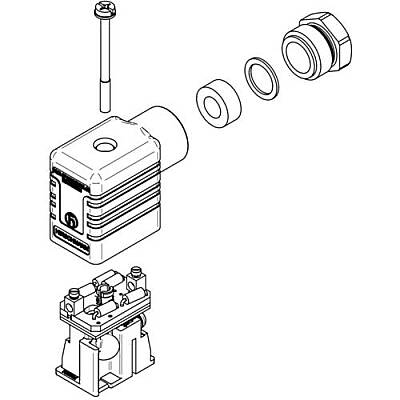 Valve connector, DIN shape B, 2 pole + PE, 30 V, 0.25-1.5 mm², 933399100 - 2