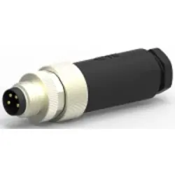 Plug, M8, 4 pole, screw connection, screw locking, straight, T4011008041-000