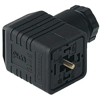 Valve connector, DIN shape A, 3 pole + PE, 400 V, 0.25-1.5 mm², 932547200 - 1