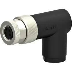Jack, M8, 4 pole, screw connection, screw locking, angled, T4012008041-000