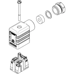 Valve connector, DIN shape B, 2 pole + PE, 250 V, 0.25-1.5 mm², 934456100
