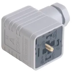 Valve connector, DIN shape A, 3 pole + PE, 230 V, 0.25-1.5 mm², 934395106
