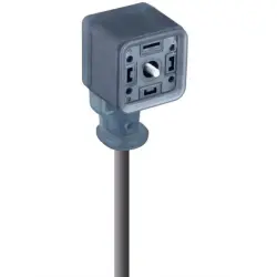 Sensor actuator cable, valve plug to open end, 4 pole, 2 m, PUR, black, 10 A, 934889048