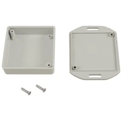 ABS miniature enclosure, (L x W x H) 60 x 60 x 20 mm, light gray (RAL 7035), IP54, 1551TFLGY - 1