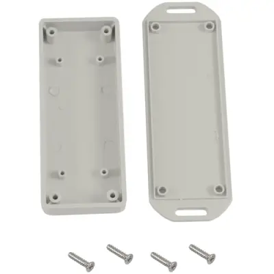 ABS miniature enclosure, (L x W x H) 100 x 40 x 15 mm, light gray (RAL 7035), IP54, 1551UUFLGY - 1