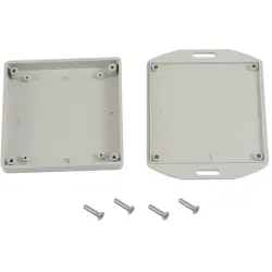 ABS miniature enclosure, (L x W x H) 80 x 80 x 15 mm, light gray (RAL 7035), IP54, 1551XXFLGY