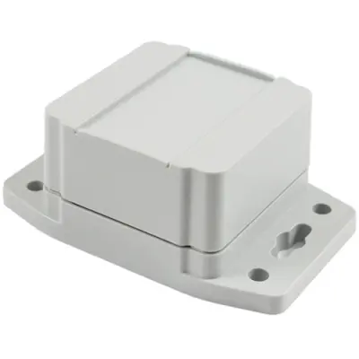 ABS enclosure, (L x W x H) 65 x 65 x 42 mm, light gray (RAL 7035), IP68, 1555BF22GY - 1