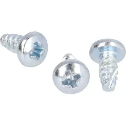 Screw, 100 pieces, steel, (L) 6.4 mm, silver, for series 1555, 1555TS100, package with 100 pieces