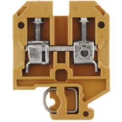 Through terminal block, screw connection, 0.5-4.0 mm², 2 pole, 32 A, 8 kV, beige/yellow, 0128360000