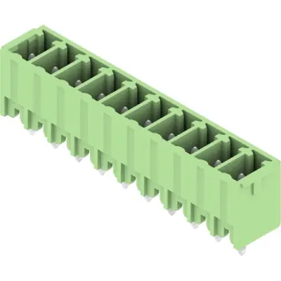 Pin header, 10 pole, pitch 3.81 mm, straight, green, 1793670000 - 1