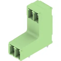 Pin header, 4 pole, pitch 3.81 mm, angled, green, 1032260000