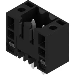 Pin header, 2 pole, pitch 3.5 mm, straight, black, 1616140000
