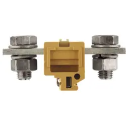 Through terminal block, screw connection, 10-240 mm², 2 pole, 415 A, 8 kV, yellow, 0170720000