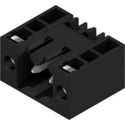 Pin header, 2 pole, pitch 3.5 mm, angled, black, 1615530000