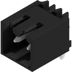 Pin header, 2 pole, pitch 3.5 mm, angled, black, 1683240000