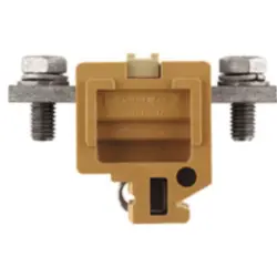 Through terminal block, screw connection, 50 mm², 1 pole, 150 A, 8 kV, yellow, 0185120000