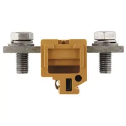 Through terminal block, bolt connection, 150 mm², 2 pole, 309 A, 8 kV, yellow, 0185320000