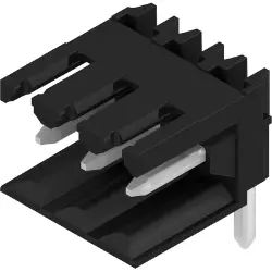 Pin header, 3 pole, pitch 3.5 mm, angled, black, 1615300000
