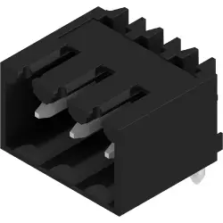 Pin header, 3 pole, pitch 3.5 mm, angled, black, 1683230000