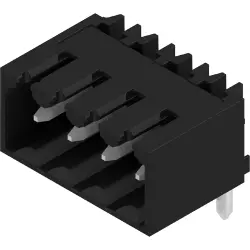 Pin header, 4 pole, pitch 3.5 mm, angled, black, 1615430000