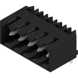 Pin header, 5 pole, pitch 3.5 mm, angled, black, 1763000000