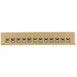 Terminal block, 12 pole, 2.5 mm², yellow, screw connection, 20 A, 0241360000