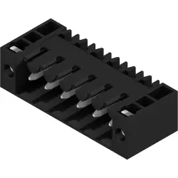 Pin header, 6 pole, pitch 3.5 mm, angled, black, 1615570000