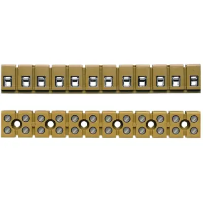 Terminal block, 12 pole, 2.5 mm², clamping points: 24, yellow, screw connection, 24 A, 0243520000 - 1