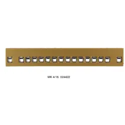 Terminal block, 16 pole, 2.5 mm², clamping points: 32, yellow, screw connection, 24 A, 0244220000