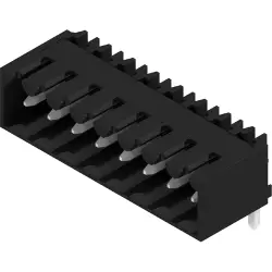 Pin header, 8 pole, pitch 3.5 mm, angled, black, 1614180000