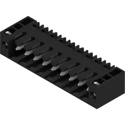 Pin header, 9 pole, pitch 3.5 mm, angled, black, 1681710000