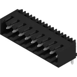Pin header, 9 pole, pitch 3.5 mm, angled, black, 1615460000