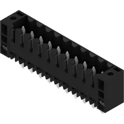Pin header, 10 pole, pitch 3.5 mm, straight, black, 1616210000