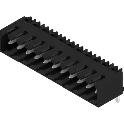 Pin header, 11 pole, pitch 3.5 mm, angled, black, 1615480000