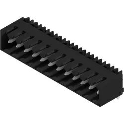 Pin header, 12 pole, pitch 3.5 mm, angled, black, 1790300000