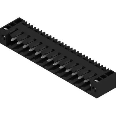 Pin header, 14 pole, pitch 3.5 mm, angled, black, 1388050000 - 1