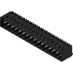 Pin header, 16 pole, pitch 3.5 mm, angled, black, 1790320000
