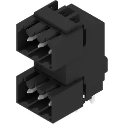 Pin header, 6 pole, pitch 3.5 mm, angled, black, 1255060000