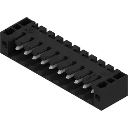 Pin header, 10 pole, pitch 3.5 mm, angled, black, 1762082001