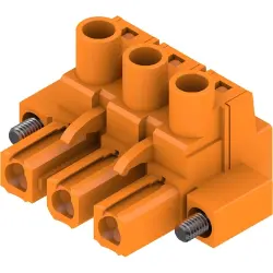 Socket, 3 pole, pitch 7.62 mm, straight, orange, 1095800000
