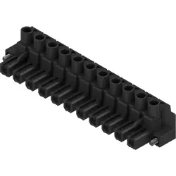 Socket, 11 pole, pitch 7.62 mm, straight, black, 1095770000
