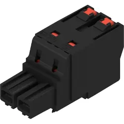 Socket, 2 pole, pitch 10.16 mm, straight, black, 2493170000