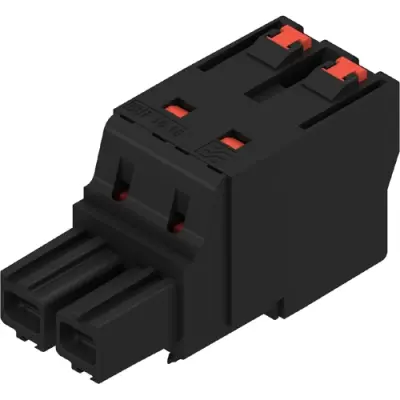 Socket, 2 pole, pitch 10.16 mm, straight, black, 2493170000 - 1