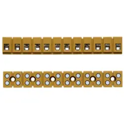 Terminal block, 6 pole, 2.5 mm², clamping points: 12, yellow, screw connection, 24 A, 0274220000